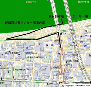 荒川戸田橋河川敷サッカー場案内図